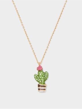 KATE SPADE 12K Gold-Plated Scenic Route Penny Cactus Pendant